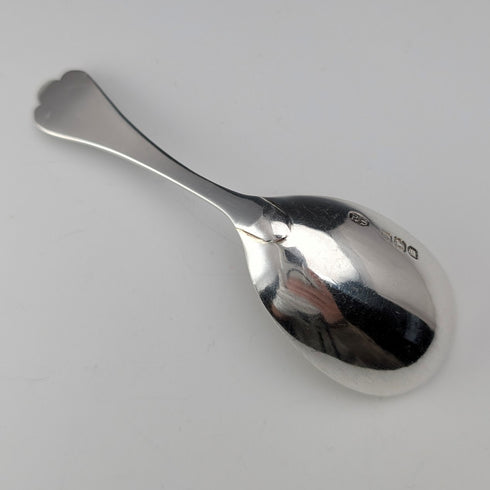 1901 British antique sterling silver tea caddy spoon by Robert Stebbings